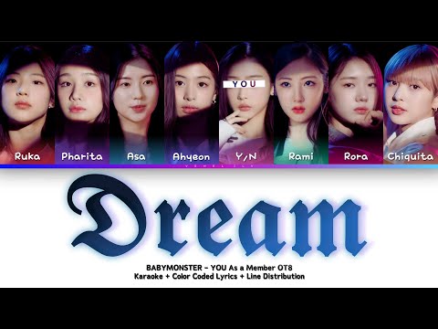 BABYMONSTER - DREAM | YOU As a Member OT8 | Karaoke + Color Coded Lyrics + Line Distribution