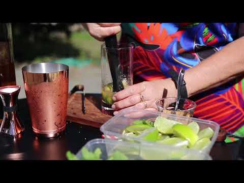 Betty making a Mojo cocktail