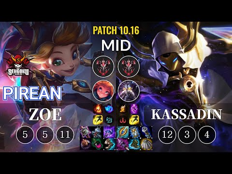 SG Pirean Zoe vs Kassadin Mid - KR Patch 10.16