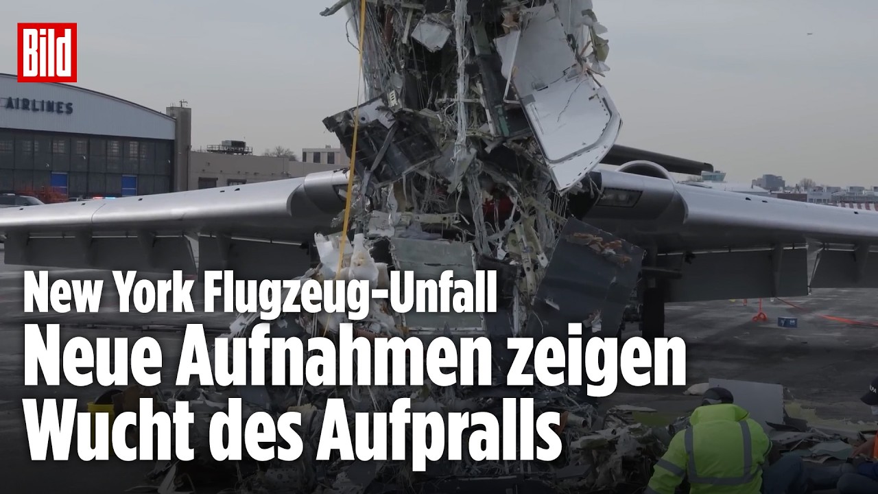 FLUGZEUG-UNFALL AN NEW YORKER AIRPORT: Neue Aufnahmen zeigen Wucht des Aufpralls