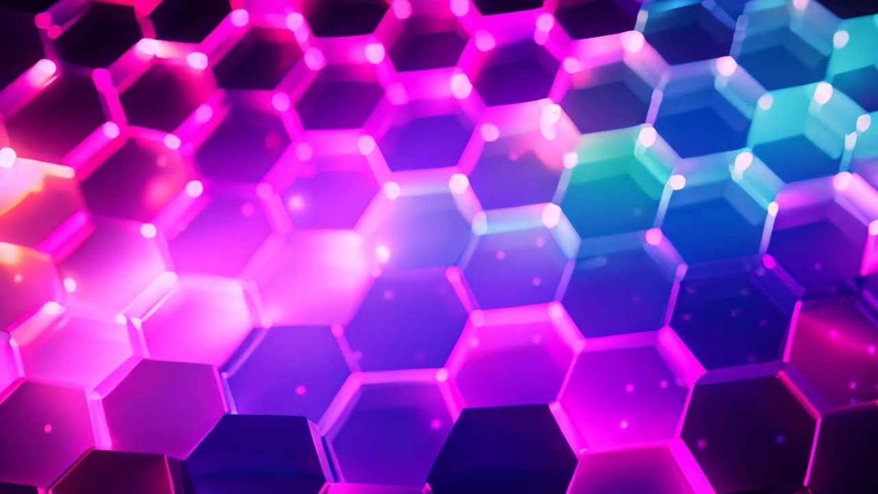 Abstract background with glowing hexagons. 3d rendering, 3d illustration. Abstract background