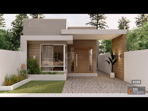 Casa Térrea Estreita e Moderna - Projeto #358
