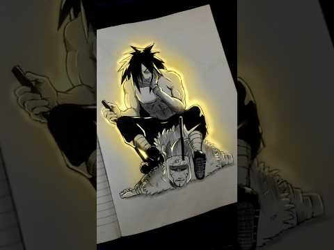 Madara vs Tobirama pen sketch #shorts #animedrawing