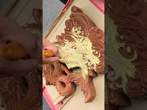 Sơn tượng gỗ thành tượng nhũ vàng cực đẹp