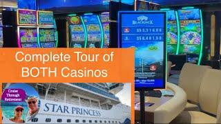 Star Princess Casino Reveal! Smoking & Non-Smoking Shown | Slots, Table Games & Drinks