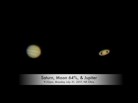 Saturn Floating & Weaving - the Moon & Jupiter tag along