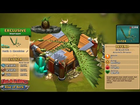 Death & Chocolates (Exclusive Snaptrapper) Max Level 124 | Dragons: Rise of Berk