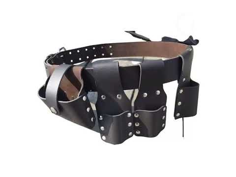 Casual wear hand tooled leather belts, for carrying tools