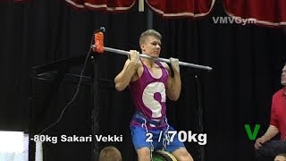 preview picture of video 'Lisäpainoleuanvedon Suomen Cup1, 11.1.2014, Weighted chin up, Jyväskylä, Finland'