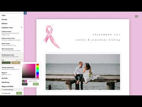 Min Bröllopssajt - Så skapar du din egen Rosa Bandet design