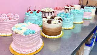Decorating 12 Cakes in ONE HOUR!! | Unedited Cake Decorating 4K