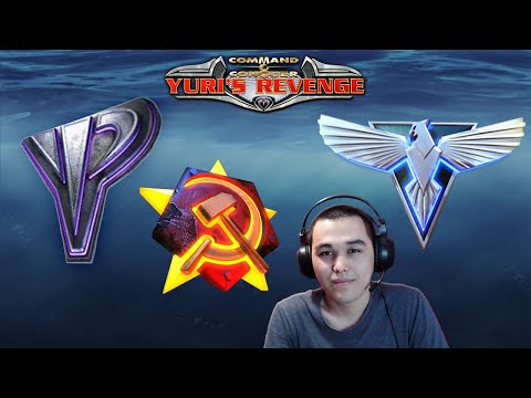 Yuri, Allied, Soviet Gameplay in 3 Players FFA Games on Command & Conquer Red Alert 2 Yuri's Revenge