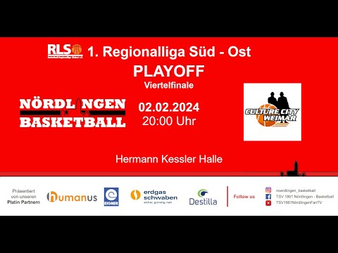 RLSO - Playoff - Viertelfinale - Game 1 - 02.02.2024 TSV 1861 Nördlingen - Culture City Weimar 74:69