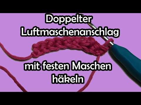 Double chain stitch cast-on with single crochet stitches