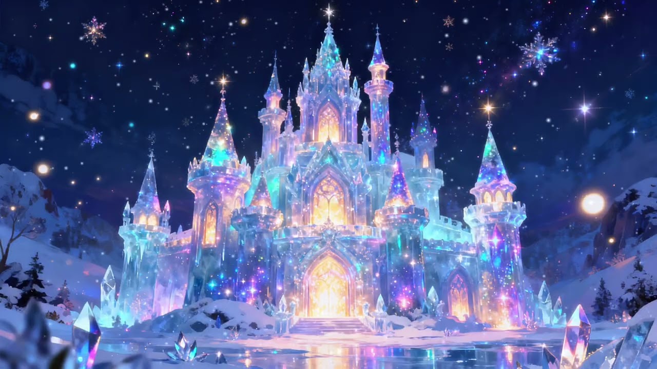 Enchanted winter ice castle screensaver❄️fantasy snow palace aesthetic background wallpaper