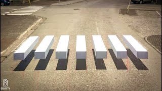 This 3D Zebra Stripe Crosswalk Makes Drivers Slow Down, Guaranteed