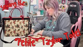Sewing the Petite Taylor Tote with Exterior 1 and Interior 2 with center divider