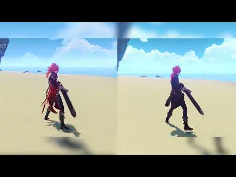 diluc new skin side by side comparison #genshinimpact #genshinleaks #diluc