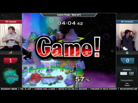Speakeasy Smash [2/15/17] - JustJoe (Falco) vs. Ferocitii (Peach) - SSBM - Losers Finals