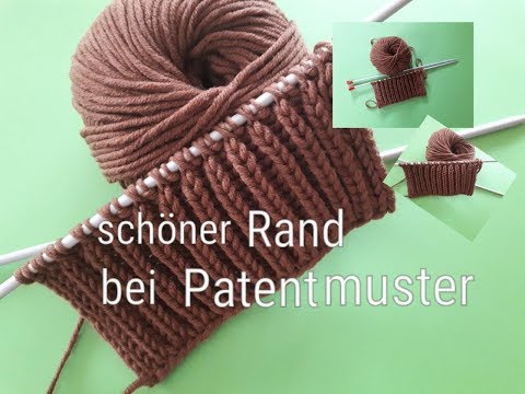 Randmaschen bei Patentmuster stricken