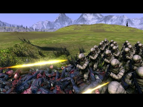 50 Modern Soldier VS. 10,000 Runner Zombie - Ultimate Epic Battle Simulator - UEBS