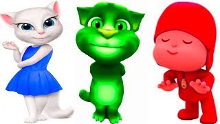 Kids learn colors with My Talking Angela Pocoyo Tom funny video for babies