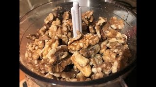 Grinding Fresh Walnuts Making Dessert
