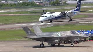 高知空港に緊急着陸のF-35B【岩国基地に向け離陸準備‼】5月5日　パイロットによる飛行前点検　エンジン始動‼#F35B #岩国航空基地 #高知龍馬空港