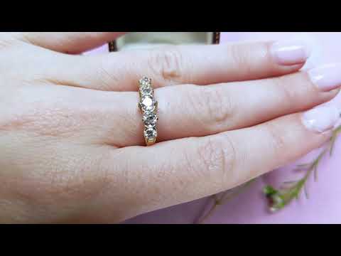 18ct Gold Antique Five Stone Diamond Ring (0.69ct) #3756