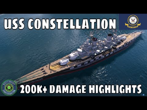 US Navy Battlecruiser USS Constellation World of Warships Wows Replay