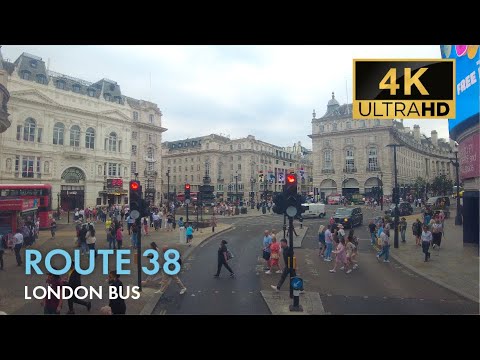 London Bus Ride, Route 38, Double Decker, 4K Virtual Tour
