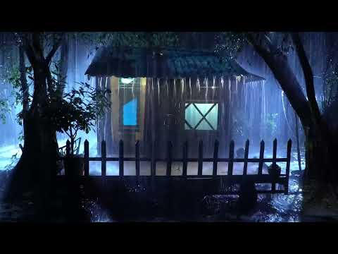 Pure Heavy Rain in Garden with Deep Thunder Sounds - Real Rain Sounds for Sleeping, Relaxing, Read