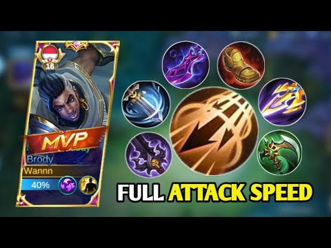 NEW META !! BRODY FULL ATTACK SPEED BUILD !! (HACK DAMAGE 😱) - Mobile Legends