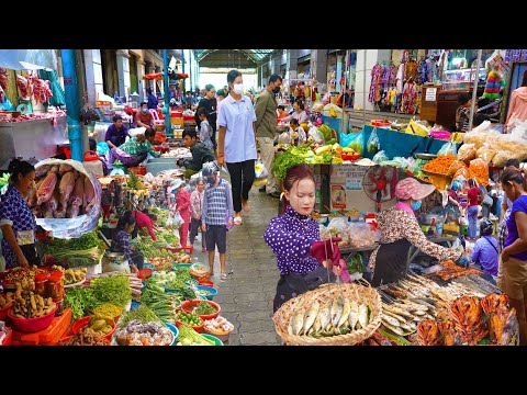 Fresh Market Food & Lunch @ Cambodian Market  - Fresh daily Food