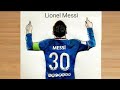 How to draw Lionel Messi back side with PSG Jersey  || Lionel Messi drawing
