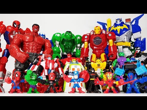 Avengers with Fidjet Spiner, Go~! Hulk, Captain America, Spider Man, Iron Man, Batman, Transformer