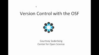 Version control with the OSF