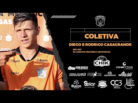 Coletiva Diego e Rodrigo Casagrande -  REC 0x3 Laranja Mecânica 9ªRodada Paranaense 3ªDivisão