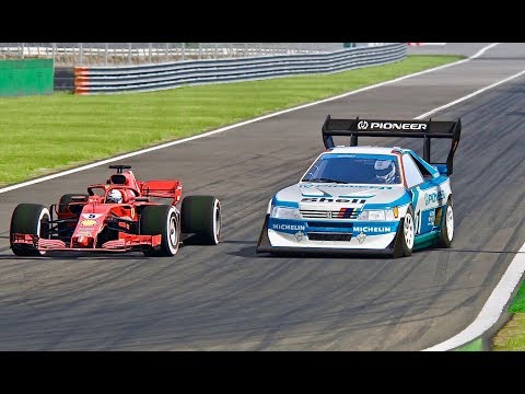 Ferrari F1 2018 vs Peugeot 405 T16 Pikes Peak - Monza