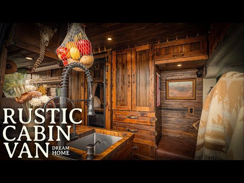 AMAZING Rustic Cabin Van Build | KAROL & AUSTIN (4k Van Tour)