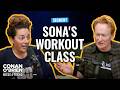 Conan Teases Sona For Being Late To The Studio | Conan O'Brien Needs A Friend