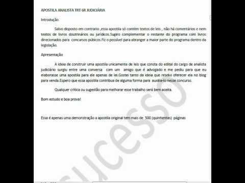 concurso publico  TRT 2012 analista Judiciario