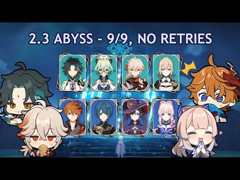 2.3 Spiral Abyss Floor 12 - Mono Anemo and Mono Hydro - 9 Stars, No Retries