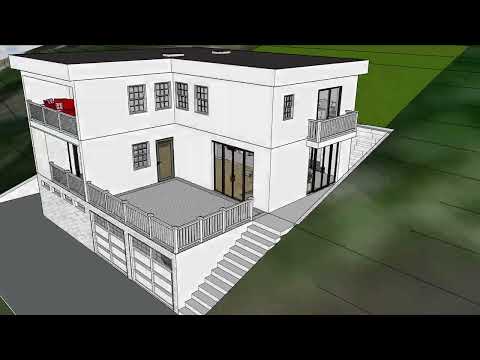MODERN HOUSE ARCHITECTURAL TOPOGRAPHY DESIGN, WOBURN MA, 3D ANIMATION