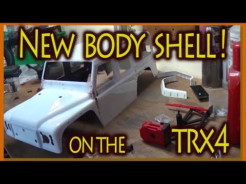 Painting and finishing new body shell swap Traxxas trx4 land rover defender p/n 8011