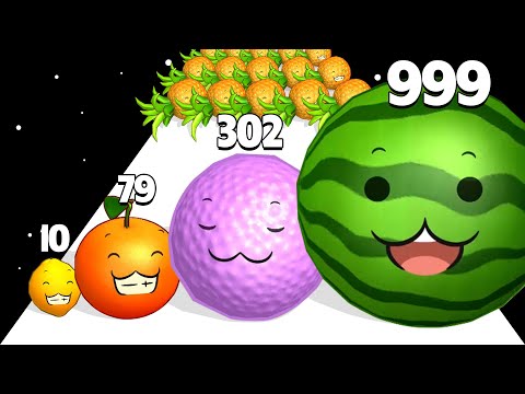 WATERMELON RUN 3D - Level Up Fruit, ASMR Gameplay (Max Level)