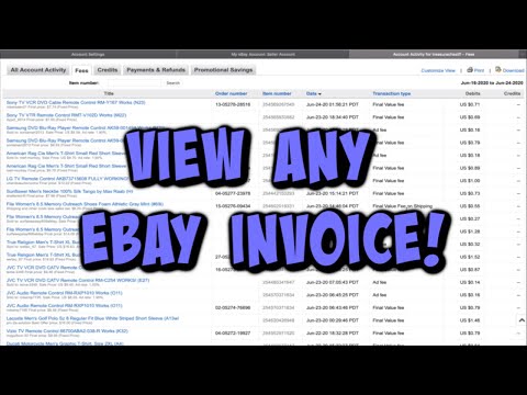 How to view ANY Ebay invoice Fees for 18 months...