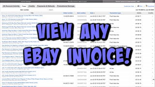 How to view ANY Ebay invoice + Fees for 18 months WITHOUT PayPal