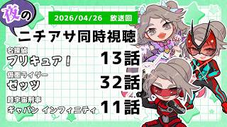 【 #ニチアサ同時視聴配信 】「名探偵プリキュア！」13話「仮面ライダーゼッツ」32話「超宇宙刑事ギャバン インフィニティ」11話を一緒に観ましょう❤【 2026/04/26 放送回 】【609】