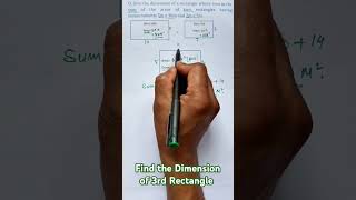 How to find the Dimension of a rectangle whose area is equal to sum of the other two rectangles|NCER